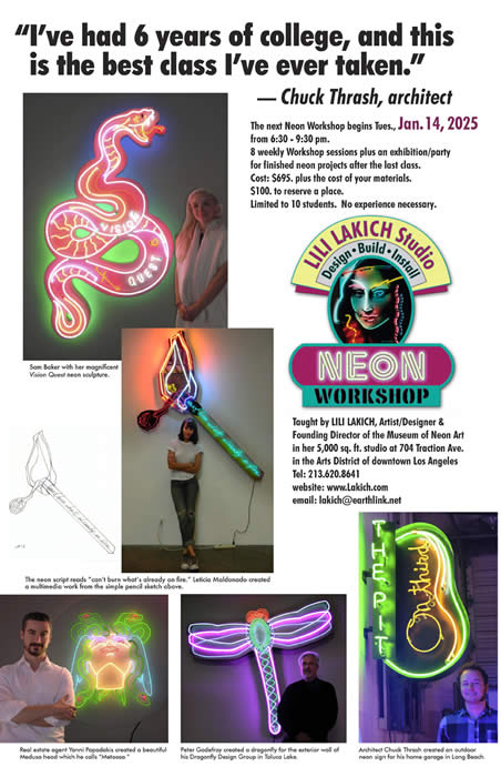 Neon Workshop starts Jan. 14, 2025